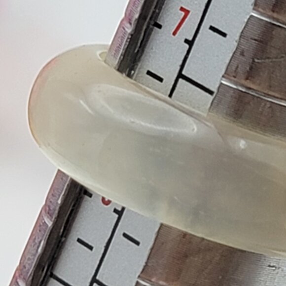 Cherry Blossom Agate Gemstone Ring Size 7.5 Sakura Blossom Gray - Picture 8 of 8